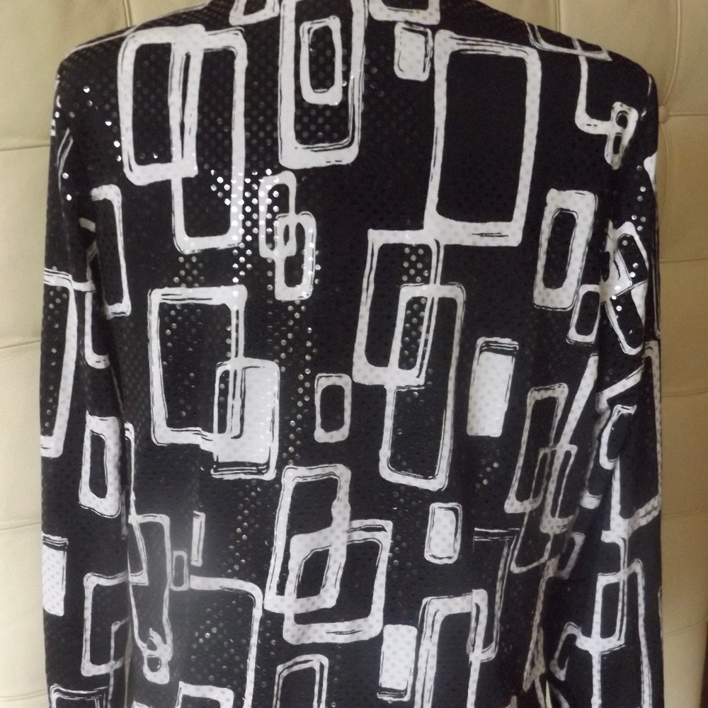 Geometric Print Zip Front Jacket - image 2